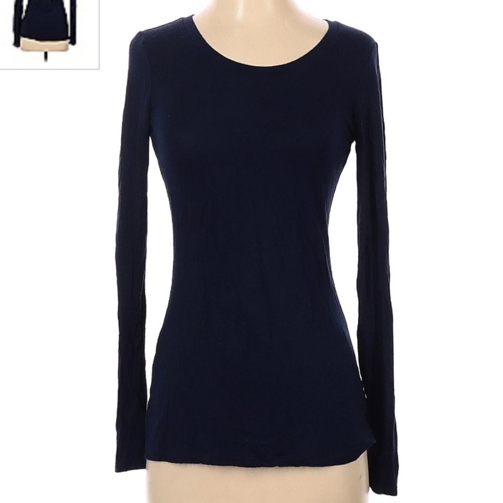 Maurices Navy Long Sleeve T Shirt Tee Women’s Small S Basic Layer Classic EUC